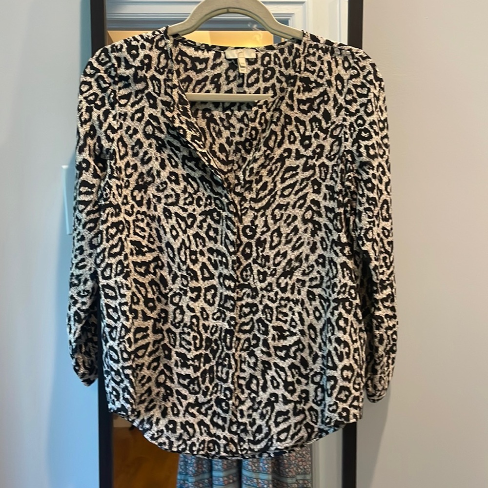 Joie leopard silk blouse